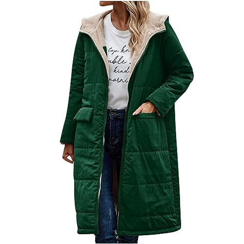 Damen Mantel Gefüttert Winterjacke Übergangsjacke, Wintermantel Parka Fleecejacke Warme Teddyfell Kapuzenjacke Thermal Elegant Outdoorjacke Winddicht Winterparka Winter Jacken Windbreaker Dicker von Yourumao