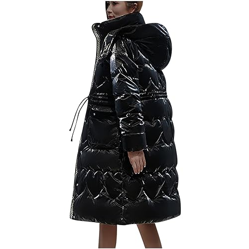 Damen Winterjacke Mantel Herbst Steppjacke Übergangsjacke Daunenjacke Leichte Lang Steppmantel Winddicht Gesteppte Jacke Daunenmantel Oversize Pufferjacke Funktionsjacke Outdoorjacke Reißverschluss von Yourumao