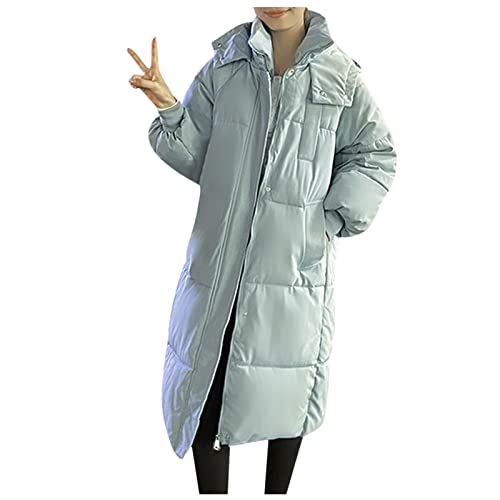 Damen Winterjacke Steppjacke Mantel 2023 Leichte Steppmantel Daunenjacke Übergangsjacke Lang Baggy Gesteppte Jacke Daunenmantel Winddicht Pufferjacke Wintermantel Reißverschluss Parka Outdoorjacke von Yourumao