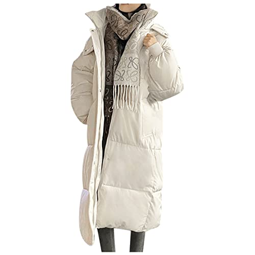 Daunenjacke Leichte Übergangsjacke Lang Steppmantel Herbst Winterjacke Mantel Steppjacke Damen Winddicht Gesteppte Jacke Daunenmantel Pufferjacke Baggy Outdoorjacke Zip Up Wintermantel Übergang von Yourumao