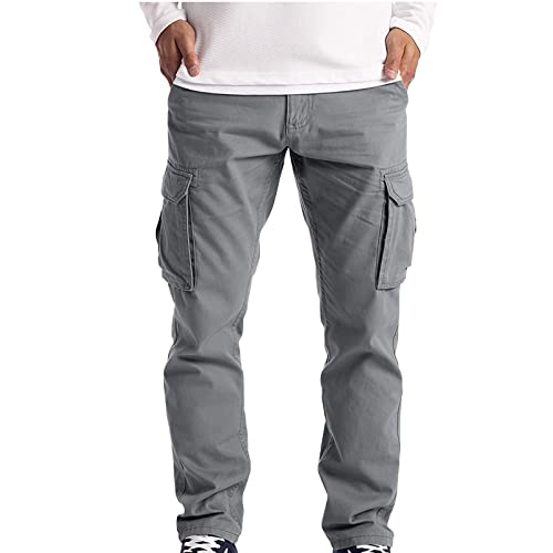 Herren Hose Cargo Lang Rangerhose Outdoorhose Männer Arbeitshose Einfarbig Trekkinghose Streetwear Sommer Herrenhose Sporthose Freizeithose Casual Hose Regular Fit Cargohose mit Taschen Jogginghosen von Yourumao