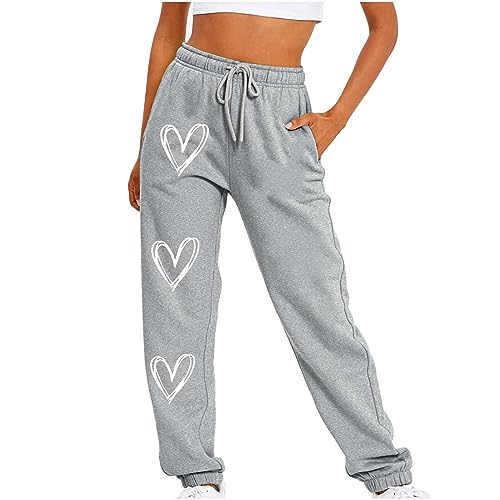 Jogginghose Damen Lang Sporthose Baggy Stoffhose Chino Hose Fitness Yogahose Workout Track Pants Locker Joggpants Schlupfhose High Waist Trainingshose Basic Freizeithosen Activewear für Frauen von Yourumao