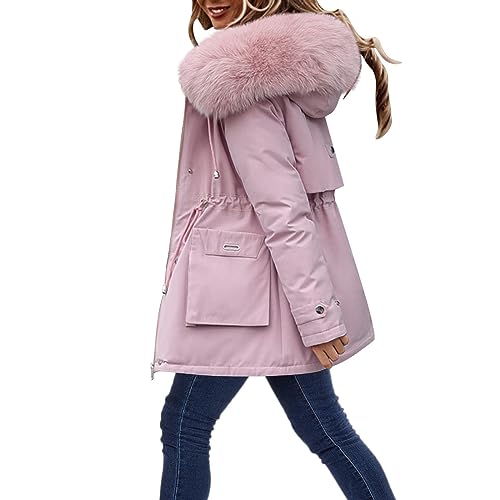 Übergangsjacke Steppmantel Daunenjacke Leichte Lang Mantel Winterjacke Steppjacke Herbst Damen Winterparka Outdoorjacke Zip Up Warm Funktionsjacke Oversize Gesteppte Jacke Pufferjacke Winddicht von Yourumao