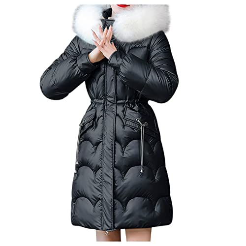 Yourumao Daunenjacke Steppmantel Übergangsjacke Leichte Lang Damen Mantel Winterjacke Steppjacke Herbst Zip Up Cardigan Winterparka Outdoorjacke Übergang Pufferjacke Gesteppte Jacke Elegant Oversize von Yourumao