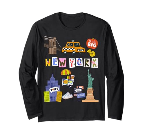 Kids New York City Taxi Hot Dogs Souvenir für Jungen und Mädchen Langarmshirt Kids New York City Taxi Hot Dogs Souvenir für Jungen und Mädchen Langarmshirt von Youth American USA Tourist NYC Statue of Liberty