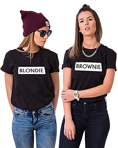 Best Friends T-Shirts Damen Blondie Brownie Shirt BFF - 1x Brownie Schwarz XS von Youth Designz