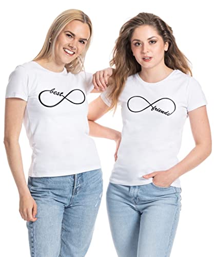 Best Friends T-Shirts Damen Beste Freunde Tshirts (1x Weiss Friends S) von Youth Designz