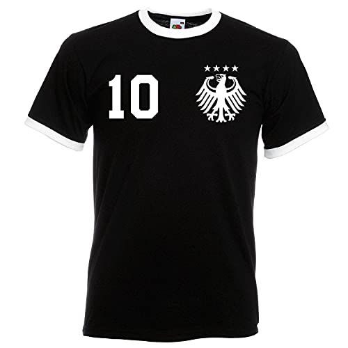Herren T-Shirt Trikot Deutschland mit Wunschname + Nummer - Schwarz XXL von Youth Designz