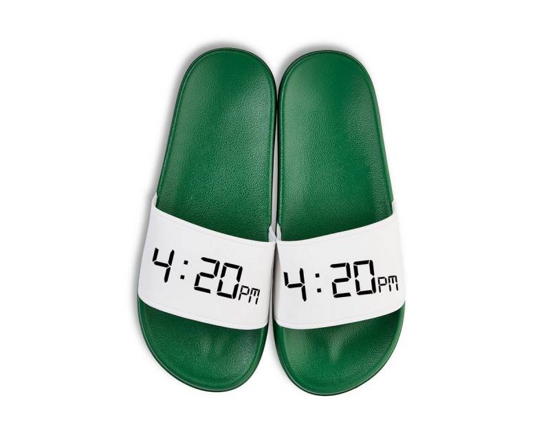 Youth Designz 420 Retro Cannabis Unisex Badelatschen Flip Flops Badeschuh mit lustigen Logo für Damen & Herren von Youth Designz