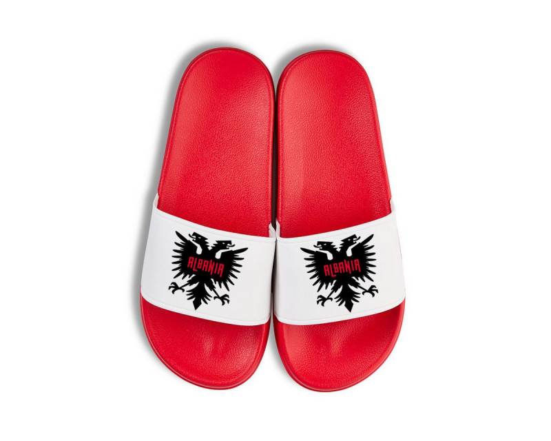 Youth Designz Albanien Adler EM 2024 Unisex Badelatschen Flip Flops Badeschuh mit Fußball Design für Herren & Damen von Youth Designz