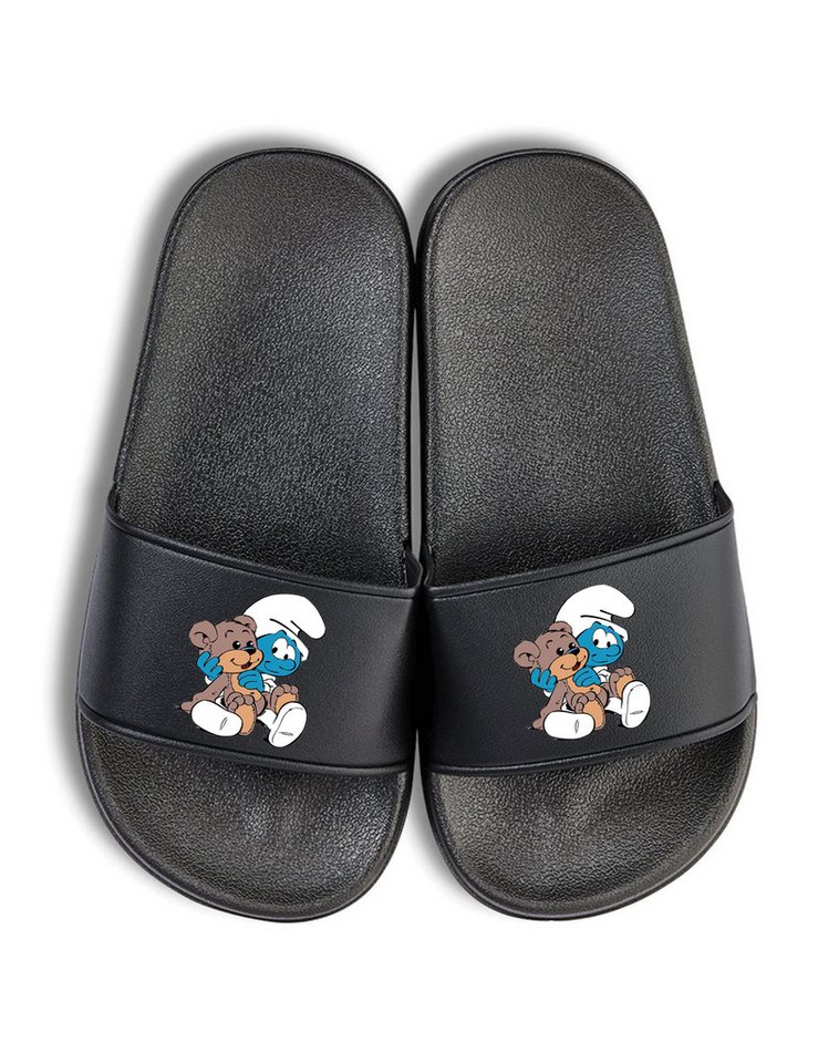 Youth Designz Baby Schlumpf Kinder Badelatschen Flip Flops Badeschuh mit lustigen Print von Youth Designz