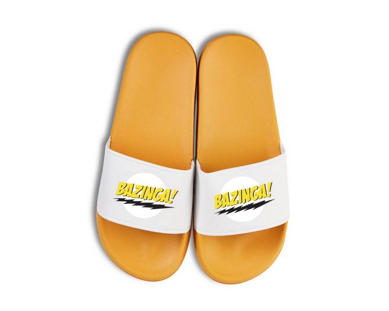 Youth Designz Bazinga Unisex Badelatschen Flip Flops Badeschuh mit lustigen Spruch für Damen und Herren von Youth Designz