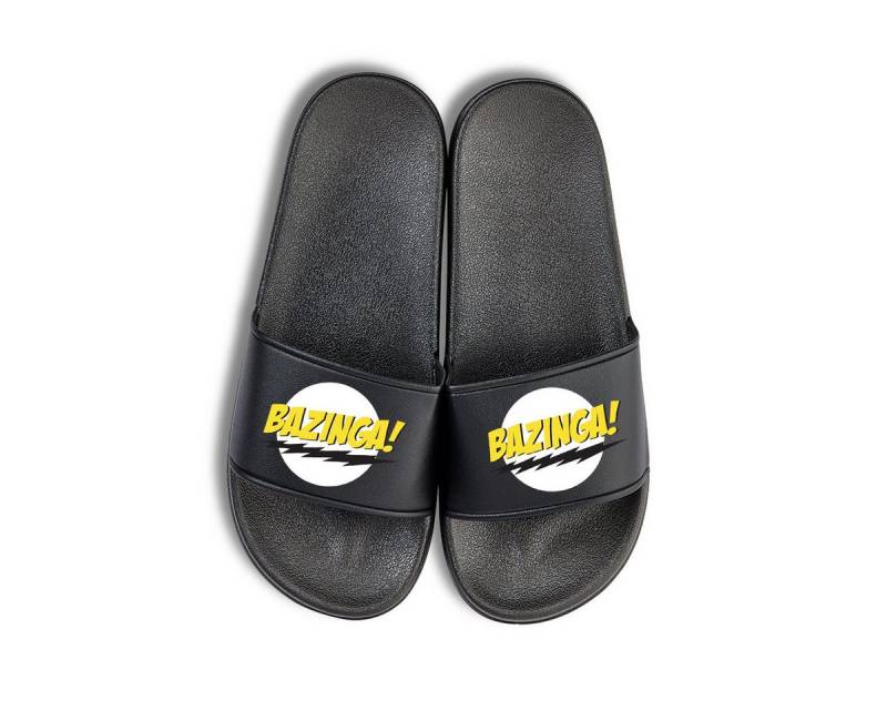 Youth Designz Bazinga Unisex Badelatschen Flip Flops Badeschuh mit lustigen Spruch für Damen und Herren von Youth Designz