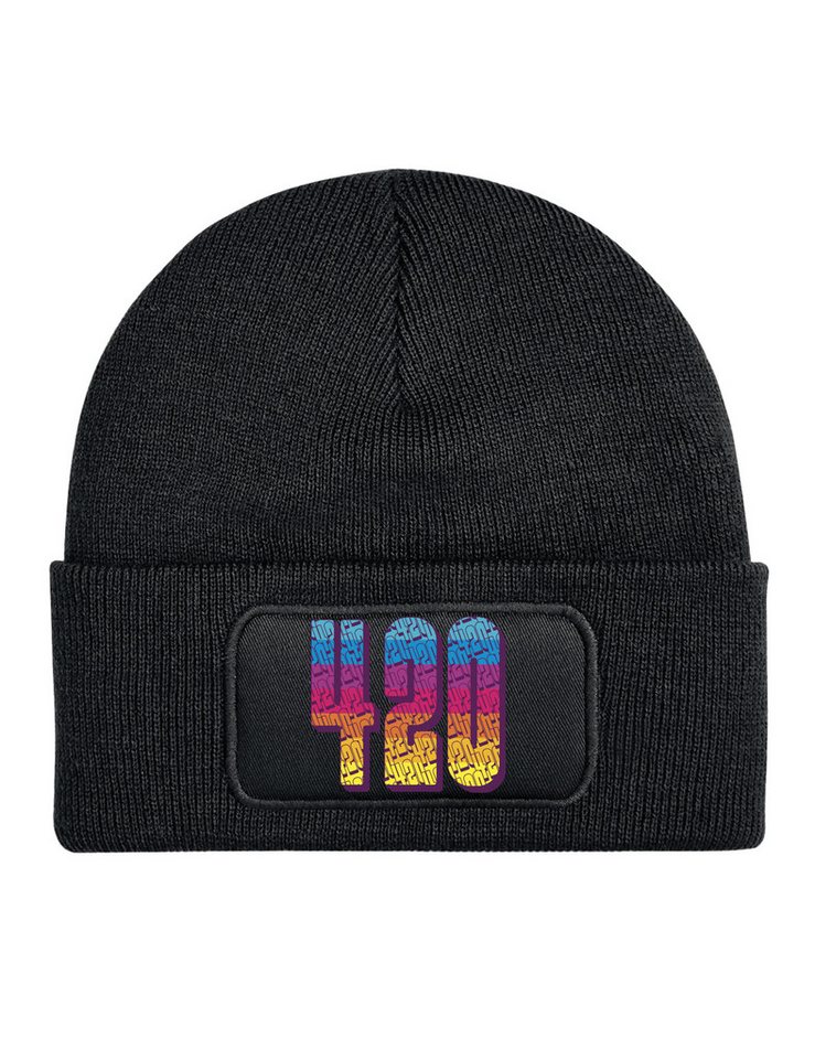 Youth Designz Beanie 420 Regenbogen Unisex Beanie Mütze mit trendigem Frontprint von Youth Designz