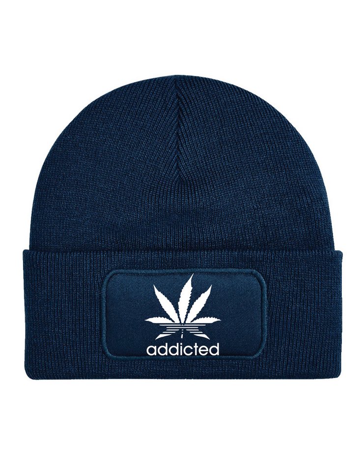 Youth Designz Beanie Addicted unisex Beanie Mütze mit modischem Frontprint von Youth Designz