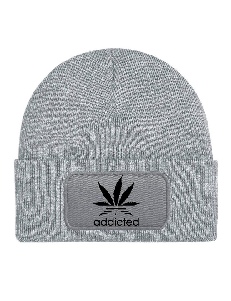 Youth Designz Beanie Addicted unisex Beanie Mütze mit modischem Frontprint von Youth Designz