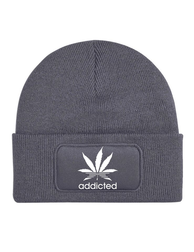 Youth Designz Beanie Addicted unisex Beanie Mütze mit modischem Frontprint von Youth Designz