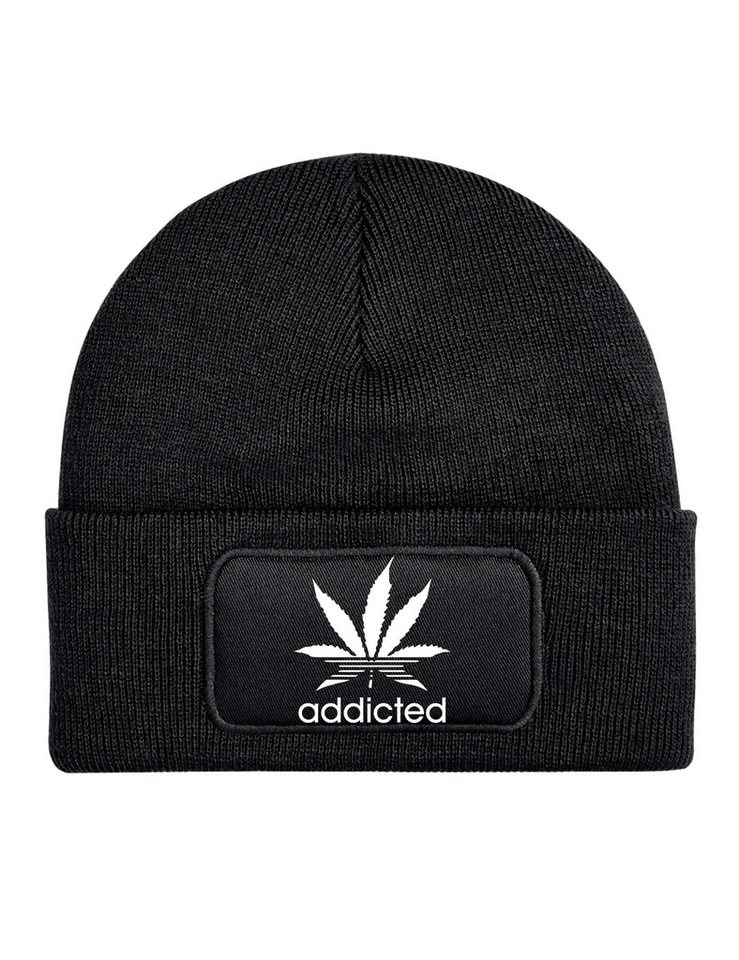 Youth Designz Beanie Addicted unisex Beanie Mütze mit modischem Frontprint von Youth Designz