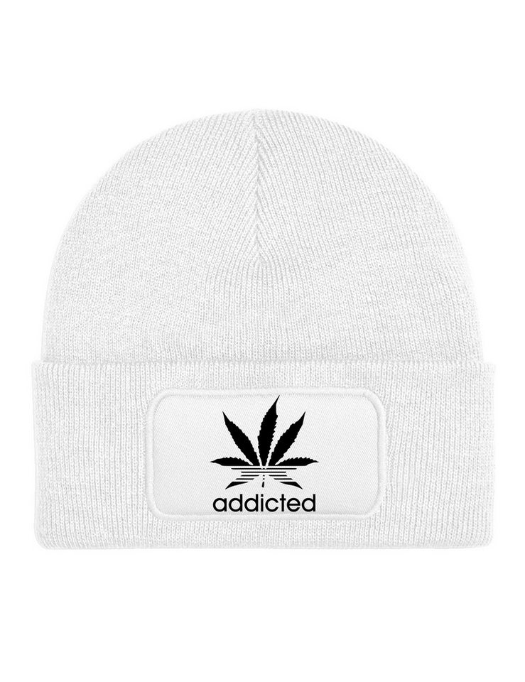 Youth Designz Beanie Addicted unisex Beanie Mütze mit modischem Frontprint von Youth Designz