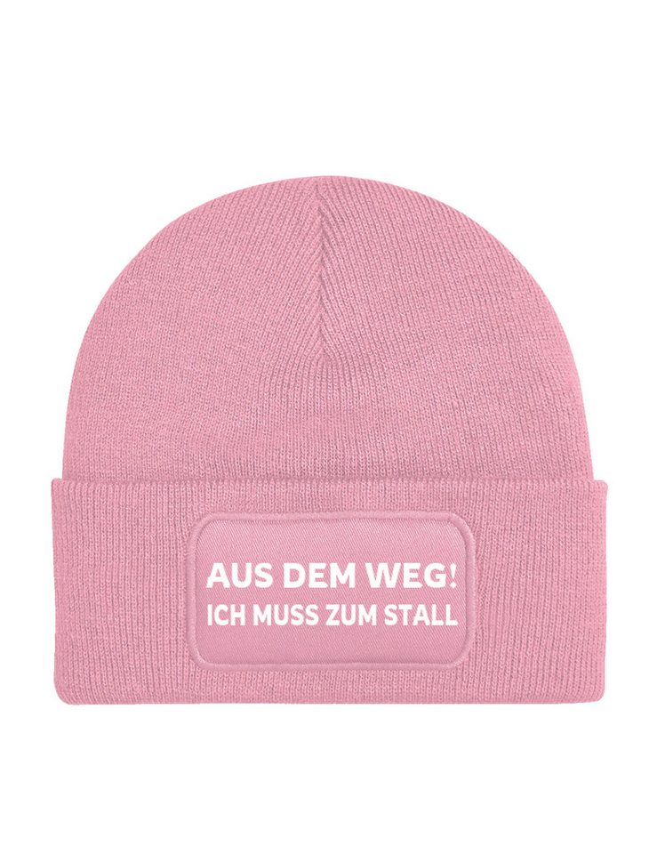Youth Designz Beanie Aus dem Weg! Ich muss zum Stall unisex Beanie Müzte mit trendigem Motiv von Youth Designz