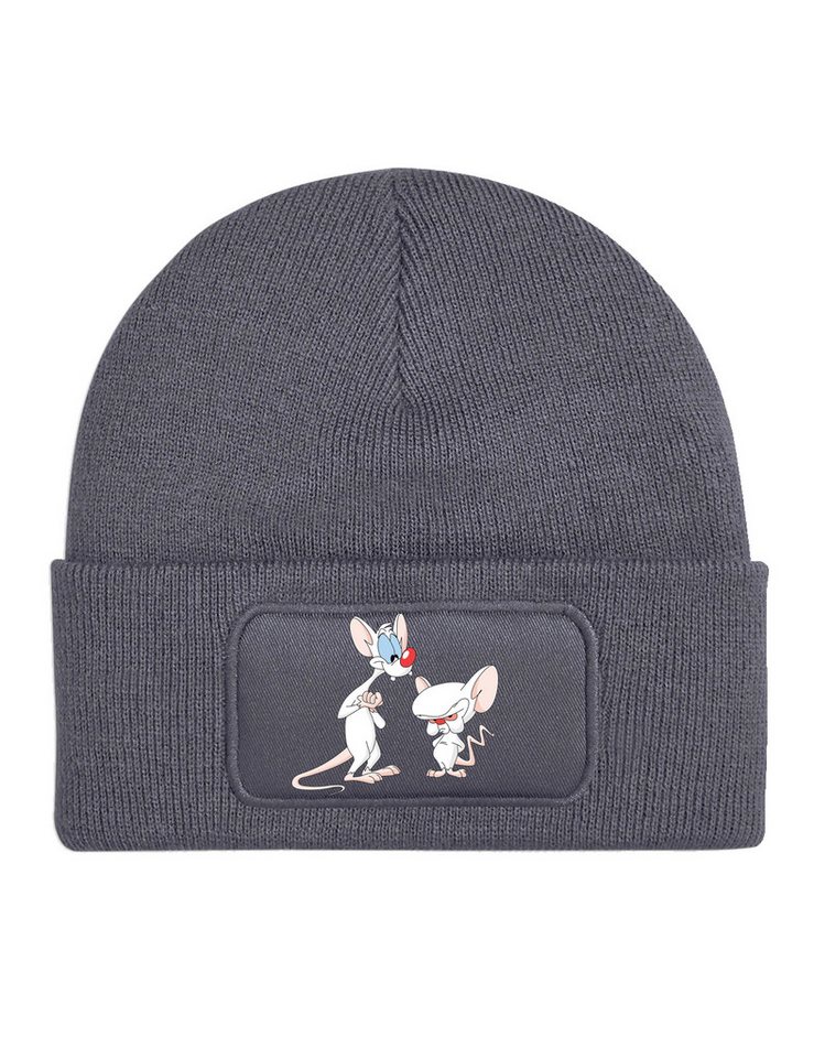 Youth Designz Beanie Brain & Pinky Unisex Beanie Mütze Wintermütze Statement Strickmütze mit lustigem Fun Print für Herren & Damen von Youth Designz