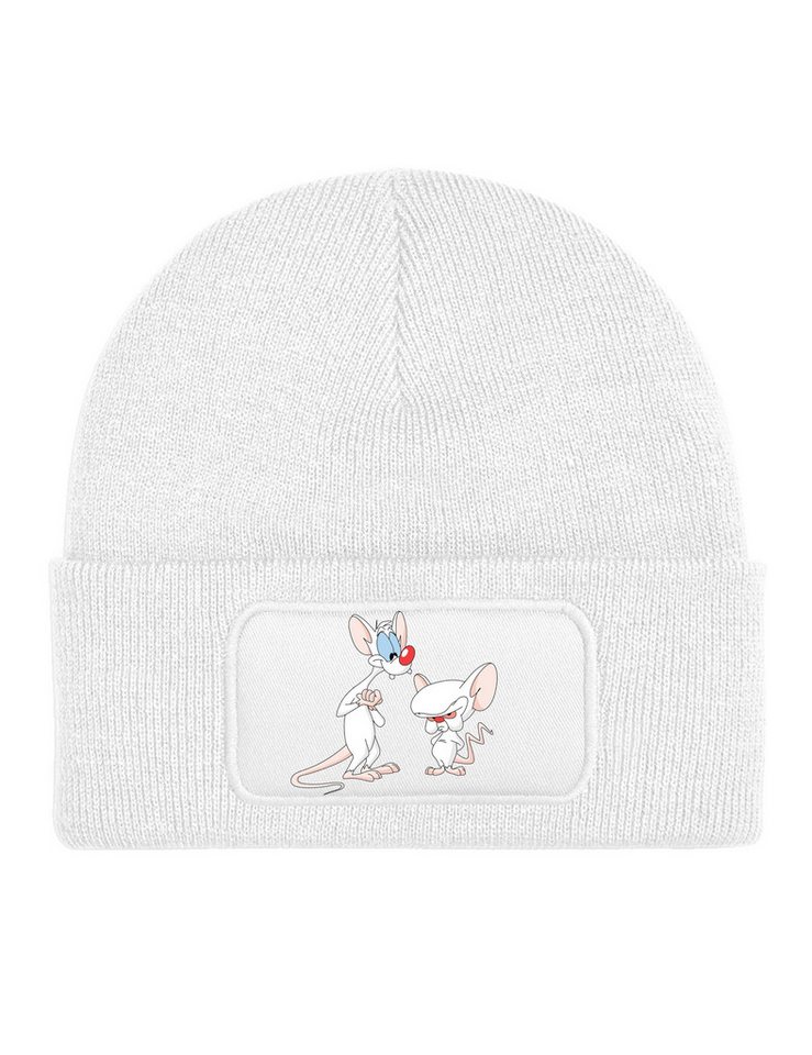 Youth Designz Beanie Brain & Pinky Unisex Beanie Mütze Wintermütze Statement Strickmütze mit lustigem Fun Print für Herren & Damen von Youth Designz