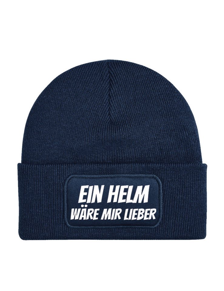 Youth Designz Beanie Ein Helm wäre mir Lieber unisex Beanie Müzte mit trendigem Motiv von Youth Designz