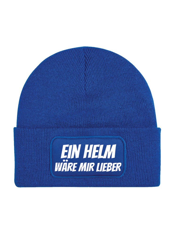 Youth Designz Beanie Ein Helm wäre mir Lieber unisex Beanie Müzte mit trendigem Motiv von Youth Designz