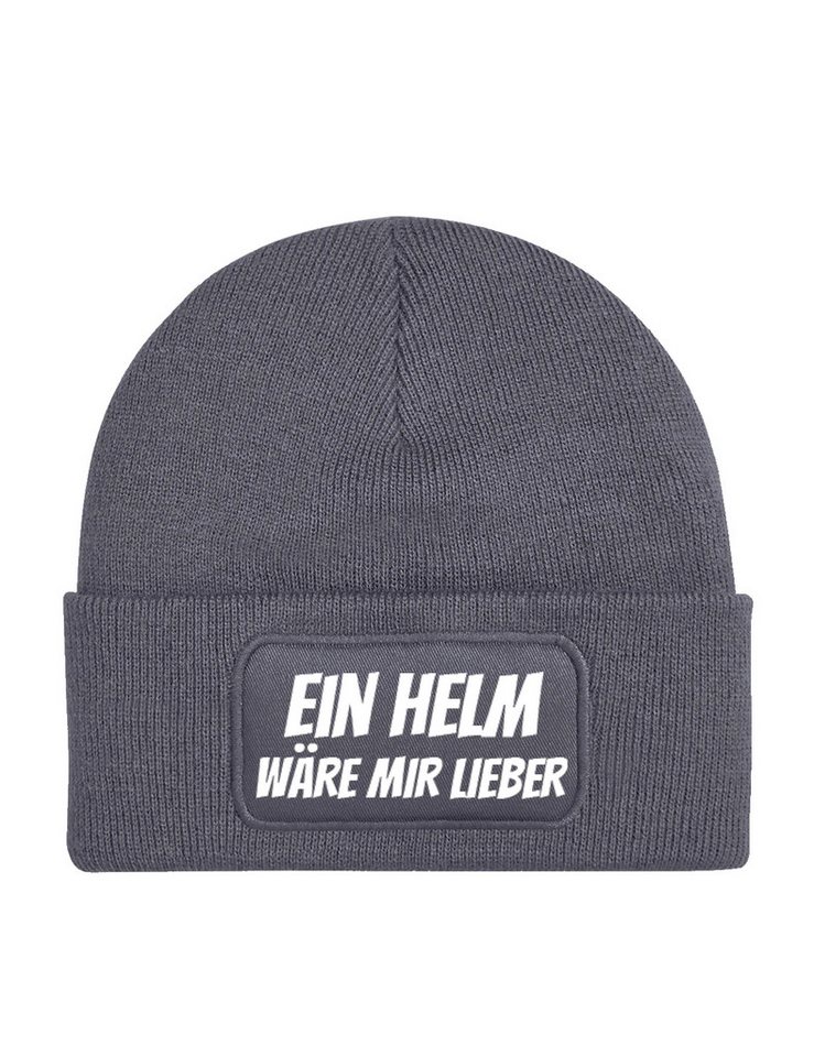 Youth Designz Beanie Ein Helm wäre mir Lieber unisex Beanie Müzte mit trendigem Motiv von Youth Designz