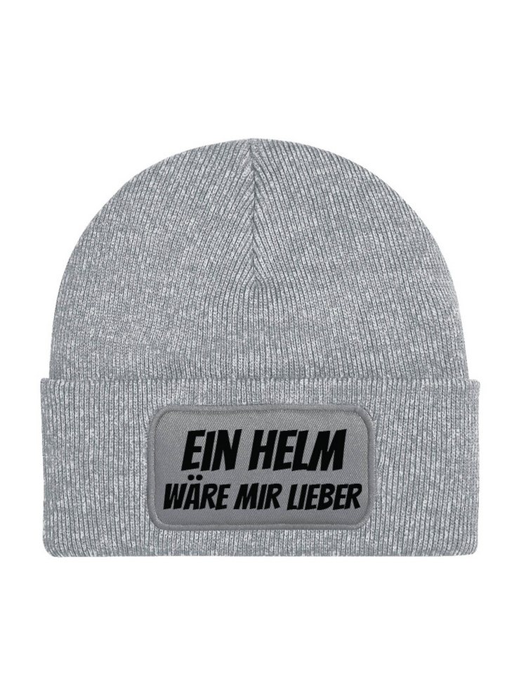 Youth Designz Beanie Ein Helm wäre mir Lieber unisex Beanie Müzte mit trendigem Motiv von Youth Designz