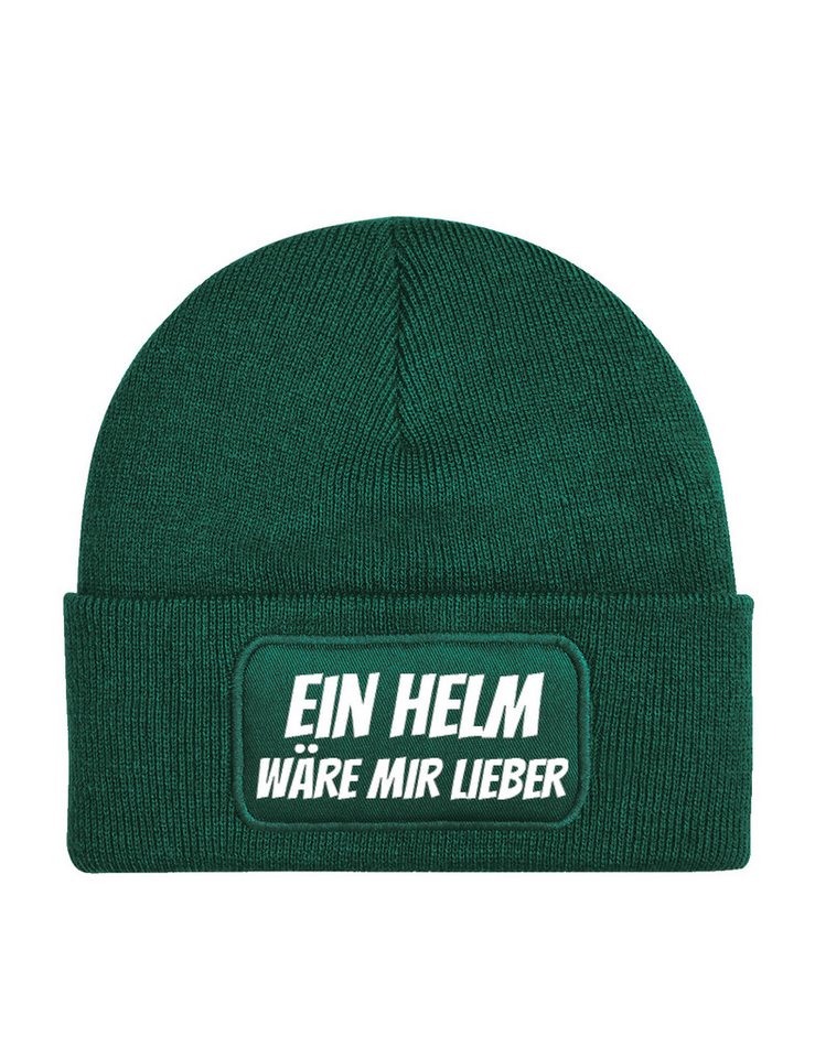 Youth Designz Beanie Ein Helm wäre mir Lieber unisex Beanie Müzte mit trendigem Motiv von Youth Designz