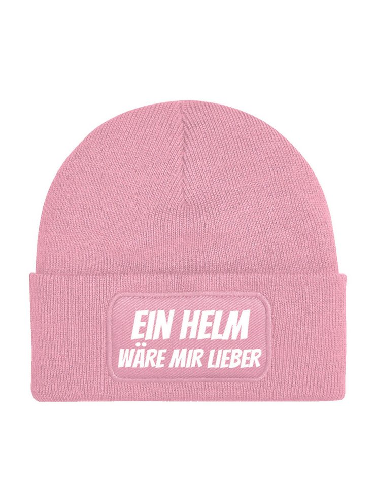 Youth Designz Beanie Ein Helm wäre mir Lieber unisex Beanie Müzte mit trendigem Motiv von Youth Designz
