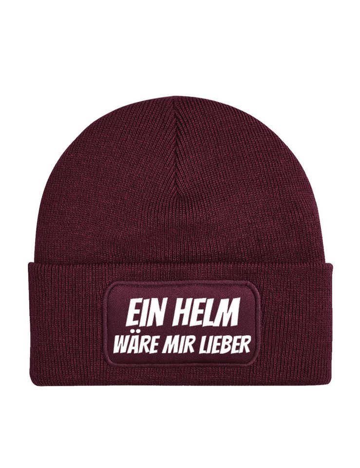 Youth Designz Beanie Ein Helm wäre mir Lieber unisex Beanie Müzte mit trendigem Motiv von Youth Designz