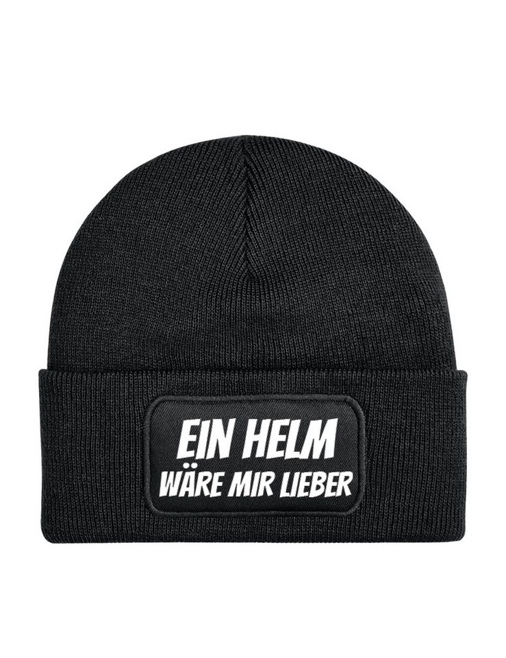 Youth Designz Beanie Ein Helm wäre mir Lieber unisex Beanie Müzte mit trendigem Motiv von Youth Designz
