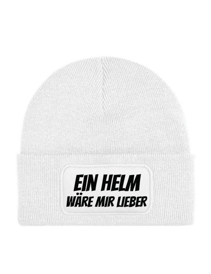 Youth Designz Beanie Ein Helm wäre mir Lieber unisex Beanie Müzte mit trendigem Motiv von Youth Designz