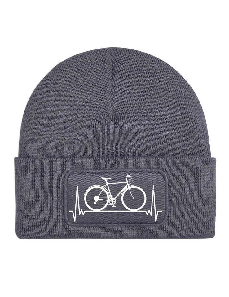 Youth Designz Beanie Heart beat Fahrrad Unisex Beanie Mütze mit modischem Frontprint von Youth Designz