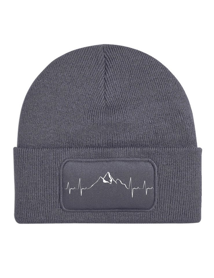 Youth Designz Beanie Heartbeat Mountain Wandern Berge Camping Unisex Beanie Mütze mit modischem Logo Motiv von Youth Designz