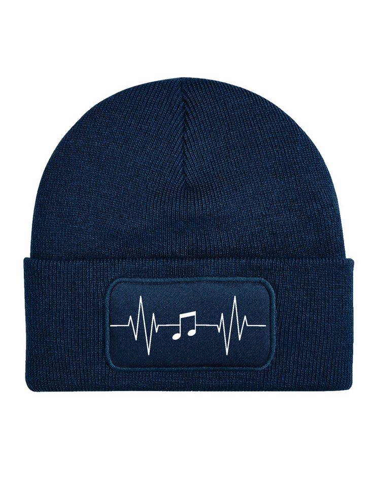 Youth Designz Beanie Heart Beat Music Singen Musikaliasch Unisex Beanie Mütze mit trendigem Frontprint von Youth Designz