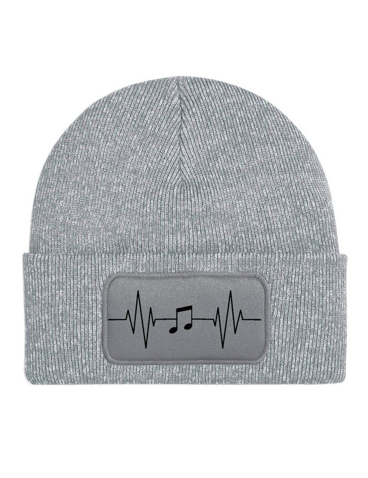 Youth Designz Beanie Heart Beat Music Singen Musikaliasch Unisex Beanie Mütze mit trendigem Frontprint von Youth Designz