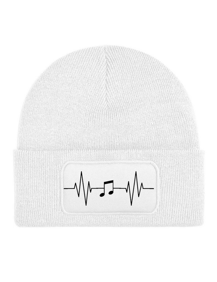 Youth Designz Beanie Heart Beat Music Singen Musikaliasch Unisex Beanie Mütze mit trendigem Frontprint von Youth Designz