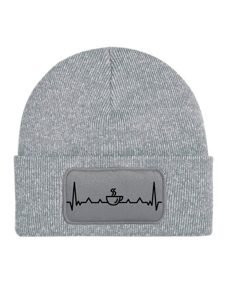 Youth Designz Beanie Heartbeat Kaffee Unisex Beanie Mütze mit trendigem Motiv von Youth Designz