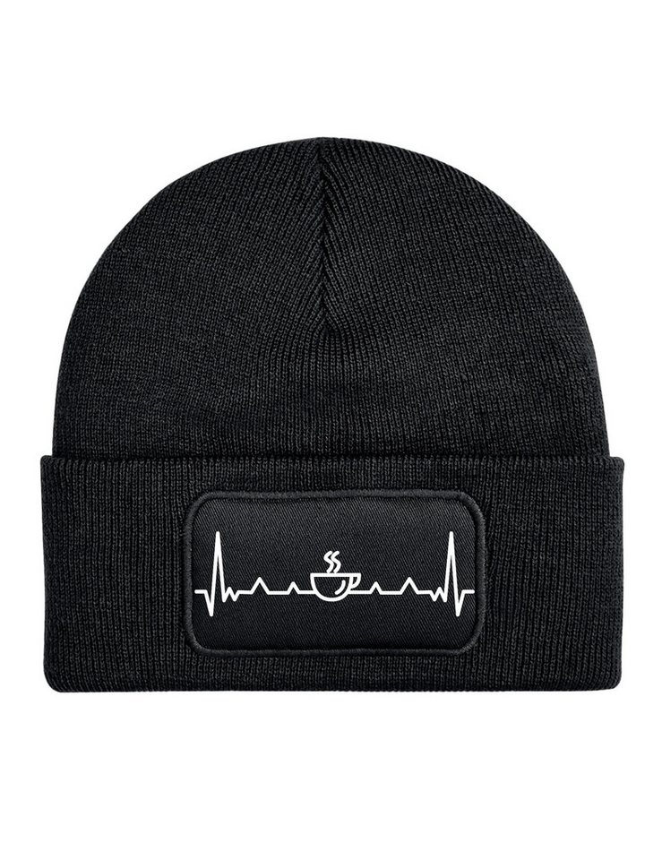 Youth Designz Beanie Heartbeat Kaffee Unisex Beanie Mütze mit trendigem Motiv von Youth Designz