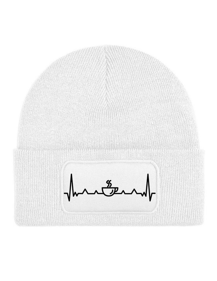 Youth Designz Beanie Heartbeat Kaffee Unisex Beanie Mütze mit trendigem Motiv von Youth Designz