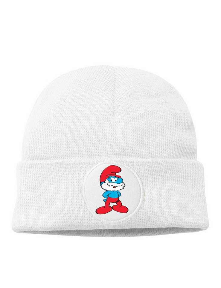 Youth Designz Beanie Herren Papa Schlumpf Beanie Mütze Wintermütze für Männer Strickmütze mit lustigem Fun Print von Youth Designz