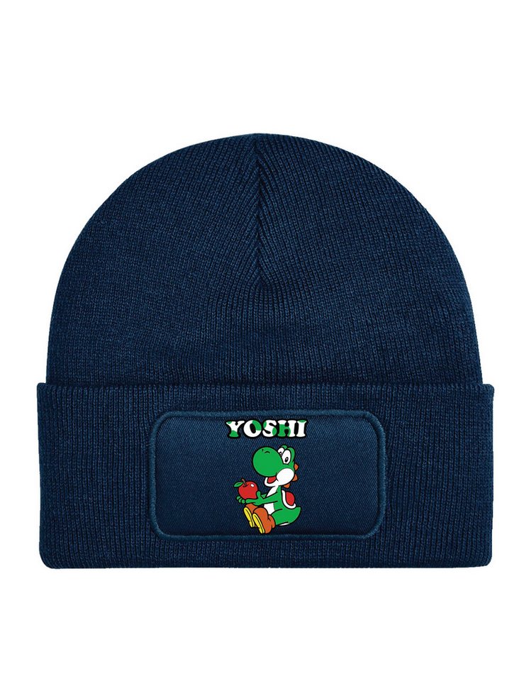 Youth Designz Beanie Kinder Beanie Mütze Yoshi Retro Mario Jungen Wintermütze Fun Geschenk Strickmütze mit Gaming Aufdruck von Youth Designz