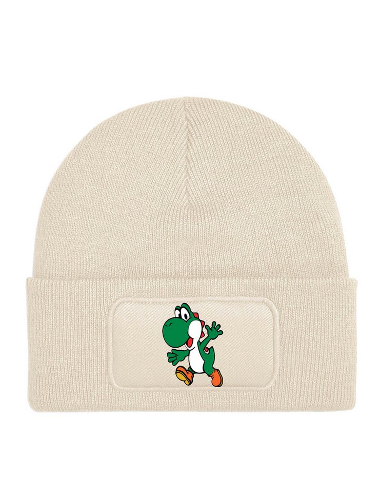 Youth Designz Beanie Kinder Beanie Mütze Yoshi Wintermütze Jungen Mario Geschenk Strickmütze mit modischem Fun Print von Youth Designz