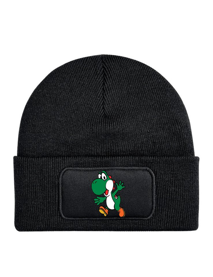 Youth Designz Beanie Kinder Beanie Mütze Yoshi Wintermütze Jungen Mario Geschenk Strickmütze mit modischem Fun Print von Youth Designz