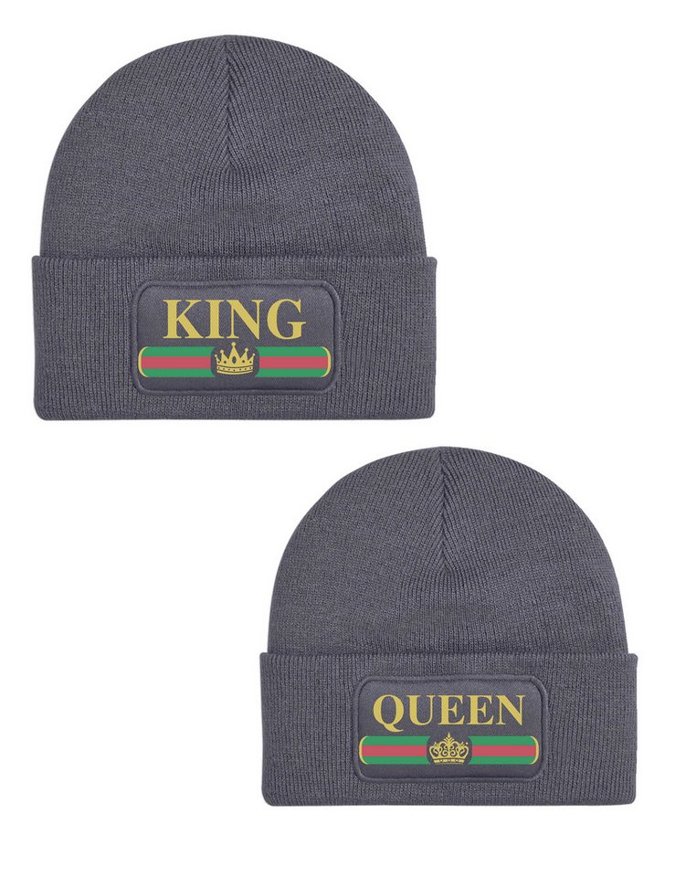 Youth Designz Beanie King und Queen unisex Beanie Mütze mit trendigem Motiv von Youth Designz