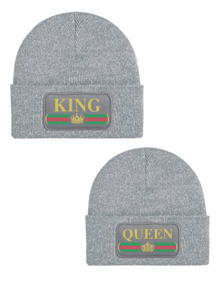 Youth Designz Beanie King und Queen unisex Beanie Mütze mit trendigem Motiv von Youth Designz