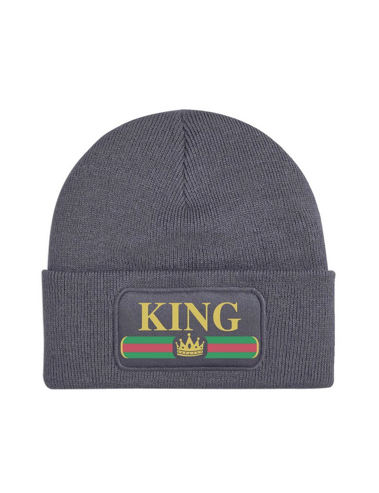 Youth Designz Beanie King und Queen unisex Beanie Mütze mit trendigem Motiv von Youth Designz